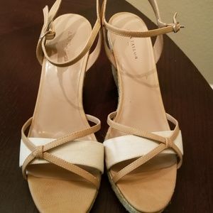 Tan and camel color wedges sandal
